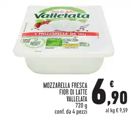 Conad Mozzarella fresca fior di latte Vallelata offerta