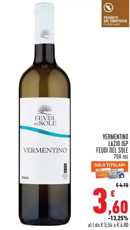 Conad Vermentino lazio igp feudi del sole offerta