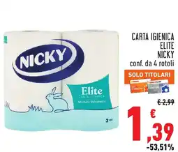 Conad Carta igienica elite Nicky offerta