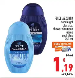 Conad FELCE AZZURRA doccia gel classico, shower shampoo uomo cool blue offerta