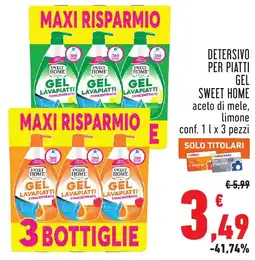 Conad Detersivo per piatti gel sweet home offerta