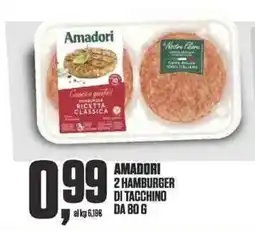 Coop Amadori 2 hamburger di tacchino offerta