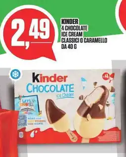 Coop Kinder 4 chocolate ice cream classici o caramello offerta