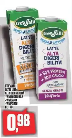 Coop TRE Valli LATTE UHT ALTA DIGERIBILITÀ VIVI DIGERIBILE VIVIFORTE offerta