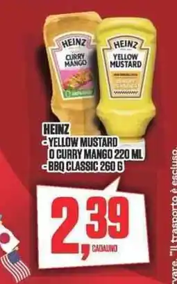 Coop HEINZ YELLOW MUSTARD O CURRY MANGO offerta