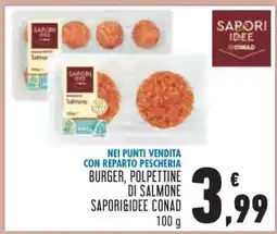 Conad BURGER, POLPETTINE DI SALMONE SAPORI&IDEE CONAD offerta