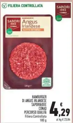 Conad HAMBURGER DI ANGUS IRLANDESE SAPORI&IDEE CONAD offerta