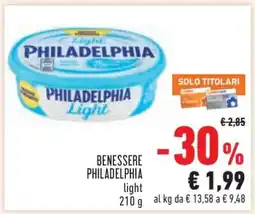 Conad BENESSERE PHILADELPHIA light offerta