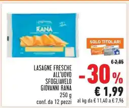 Conad Lasagne Fresche all'Uovo Sfogliavelo Giovanni Rana offerta