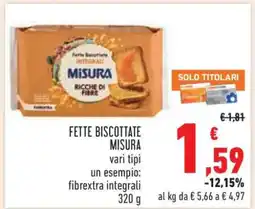 Conad Fette Biscottate Misura offerta