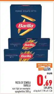 Conad PASTA DI SEMOLA BARILLA offerta