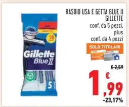 Conad Rasoio Usa e Getta Blue II Gillette offerta