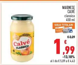 Conad Maionese Calvé Classica offerta
