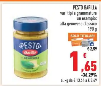 Conad Pesto Barilla offerta