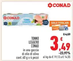 Conad TONNO LEGGERO CONAD offerta