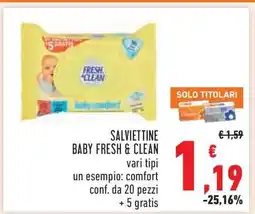 Conad SALVIETTINE BABY FRESH & CLEAN offerta