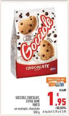 Conad GOCCIOLE CHOCOLATE EXTRA DARK PAVESI offerta