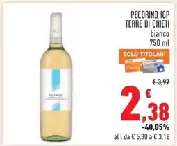 Conad PECORINO IGP TERRE DI CHIETI bianco 750 ml offerta