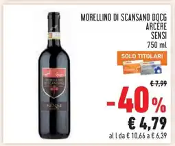 Conad Morellino di Scansano DOCG Arcère Sensi offerta