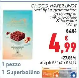 Conad CHOCO WAFER LINDT offerta