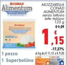 Conad MOZZARELLA CONAD ALIMENTUM offerta