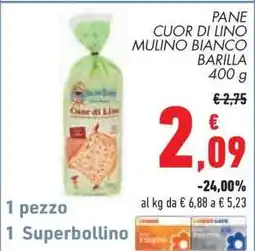 Conad PANE CUOR DI LINO MULINO BIANCO BARILLA 400 g offerta