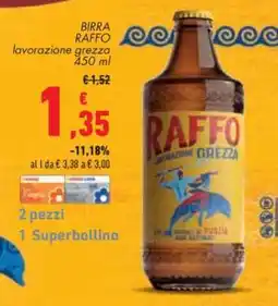 Conad BIRRA RAFFO lavorazione grezza 450 ml offerta