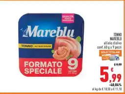Conad Tonno Mareblu all'olio d'oliva offerta