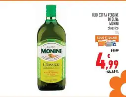 Conad OLIO EXTRA VERGINE DI OLIVA MONINI classico 1 l offerta