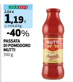 Coop PASSATA DI POMODORO MUTTI offerta