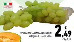 Conad UVA DA TAVOLA BIANCA SENZA SEMI offerta