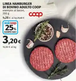 Coop LINEA HAMBURGER DI BOVINO ADULTO COOP offerta