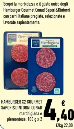 Conad Hamburger X2 Gourmet Saporidintorni Conad offerta
