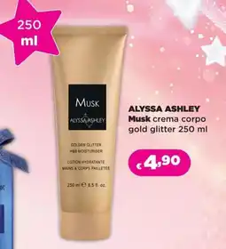 Acqua & Sapone Alyssa Ashley Musk crema corpo gold glitter offerta