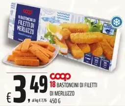 Coop I bastoncini di filetti di merluzzo offerta