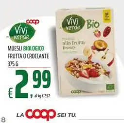 Coop Muesli biologico frutta o croccante offerta