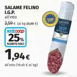 Coop Salame Felino I.G.P. offerta