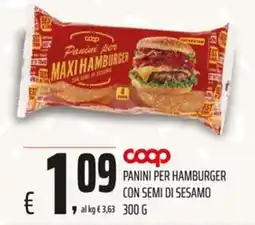 Coop Panini per MAXI HAMBURGER con semi di sesamo offerta