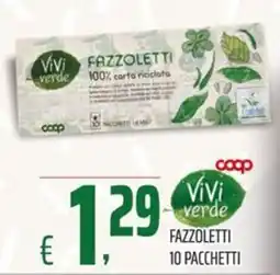 Coop FAZZOLETTI vivi verde offerta