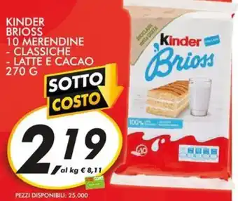 Coop Kinder Brioss offerta
