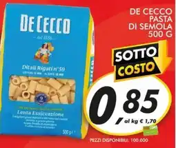 Coop De Cecco Ditali Rigati n°59 offerta
