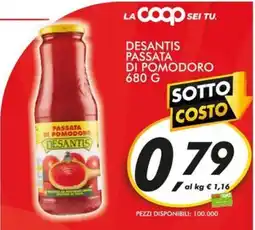 Coop Passata di Pomodoro Desantis offerta