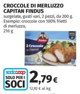Coop Crocche di merluzzo Capitan Findus offerta