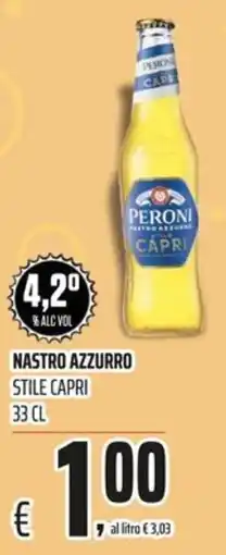 Coop Peroni Nastro Azzurro Stile Capri offerta