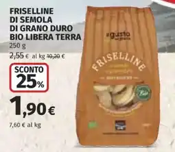 Coop Friselline di semola di grano duro bio libera terra offerta