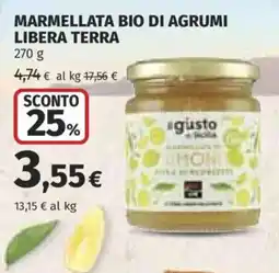 Coop Marmellata bio di agrumi Libera Terra offerta