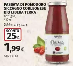 Coop Passata di pomodoro siccagno corleonese bio libera terra offerta