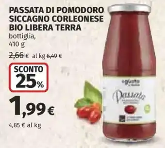Coop Passata di pomodoro siccagno corleonese bio libera terra offerta