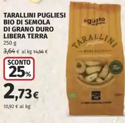 Coop Tarallini Pugliesi Bio di Semola di Grano Duro Libera Terra offerta