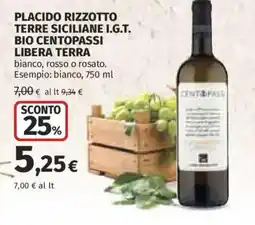 Coop PLACIDO RIZZOTTO TERRE SICILIANE I.G.T. BIO CENTOPASSI LIBERA TERRA offerta